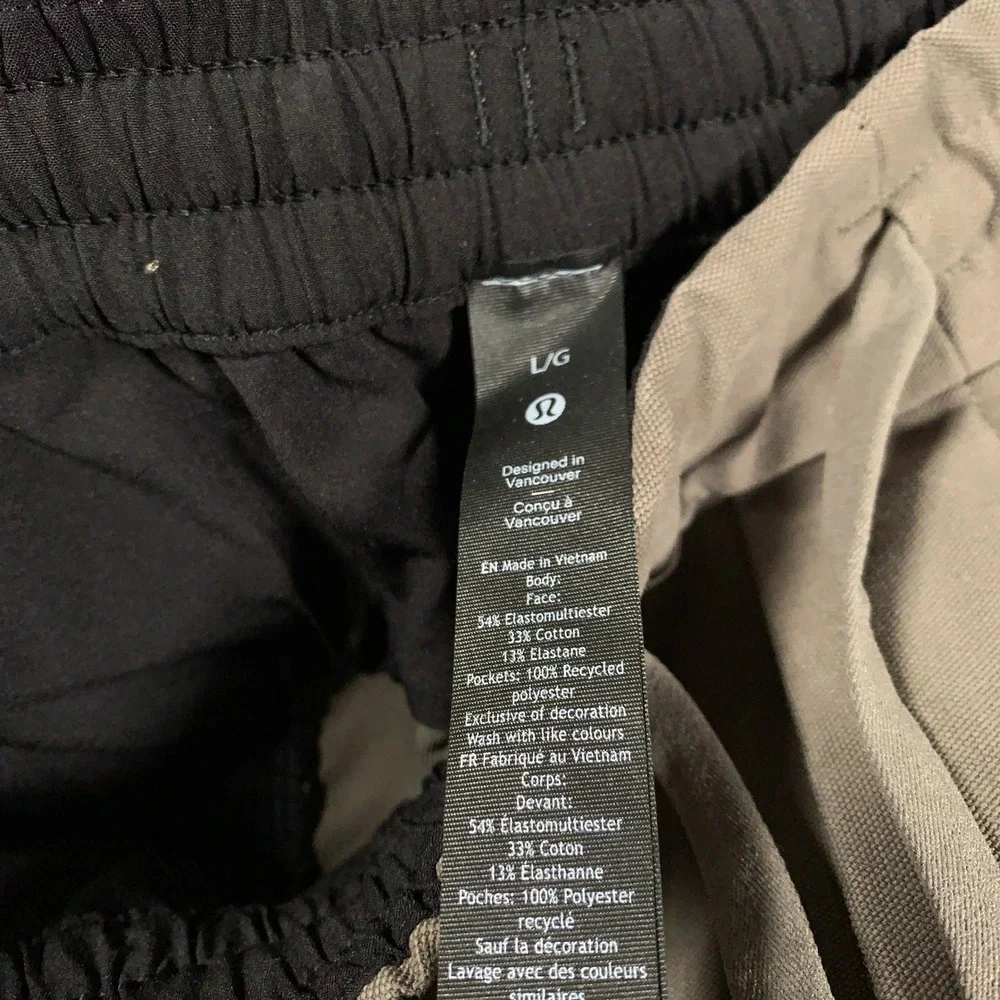 Lululemon Bowline Utilitech Pull-On Pant Men's Large L Brown Tapered Stretch Lab